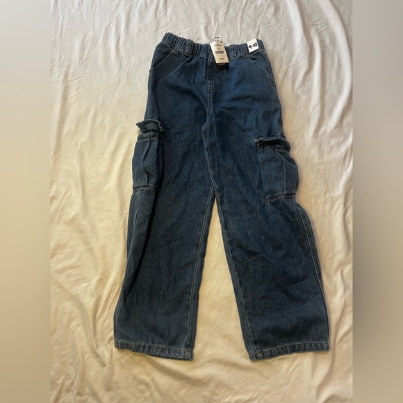 Kids Blue Denim Cargo Jeans - Picture 1 of 3
